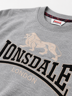 Lonsdale Pullover Grau Herren – Crewneck Sweatshirt mit Logo