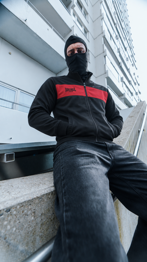 Lonsdale Jacke Schwarz Rot Herren – ALNWICK Trainingsjacke