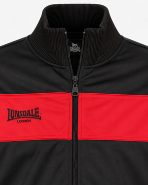 Lonsdale Jacke Schwarz Rot Herren – ALNWICK Trainingsjacke